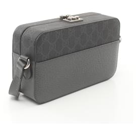 Gucci-Gucci Cutout Interlocking G Shoulder Bag-Grey
