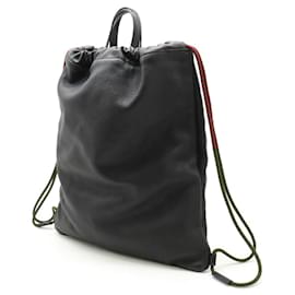 Gucci-Mochila de cordão em couro estampado Gucci 2WAY-Preto
