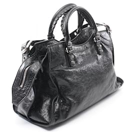 Balenciaga-Balenciaga Neo Cagole City Leather Handbag-Black