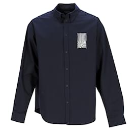 Balenciaga-Balenciaga Barcode Logo Shirt-Blue