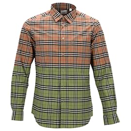 Burberry-Burberry Checked Shirt Longsleeves-Brown,Beige