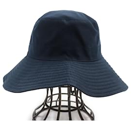 Hermès-Chapéu bucket de nylon HERMES azul marinho 57-Azul