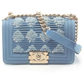Chanel-Chanel Boy Denim Small Shoulder Bag-Blue