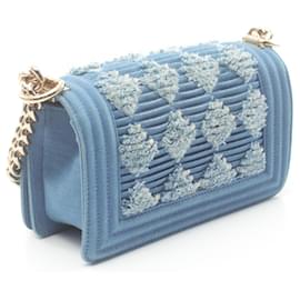 Chanel-Chanel Boy Denim Small Shoulder Bag-Blue