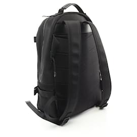 Yves Saint Laurent-Saint Laurent Nylon Leather Backpack Black-Black