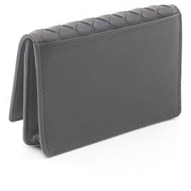 Bottega Veneta-Bottega Veneta Leather Card Case Black-Black