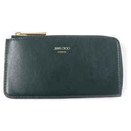 Jimmy Choo Leder L-Zip Kartenetui dunkelgrün Grün