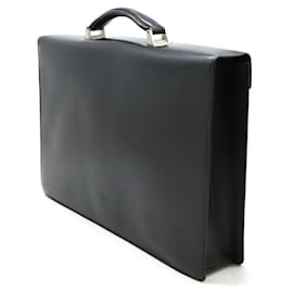 Loewe-Loewe Anagram Leather Briefcase Black-Black