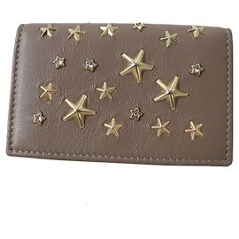 Leder-Kartenetui NELLO von Jimmy Choo Golden Metallisch
