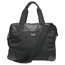 Gucci-Bolsa de nylon e couro Gucci 2 em 1-Preto