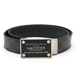 Louis Vuitton-Cinto reversível Damier Graphite Louis Vuitton M9632V-Preto
