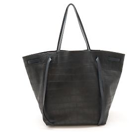 Céline Celine Leather Phantom Tote Bag Black Black