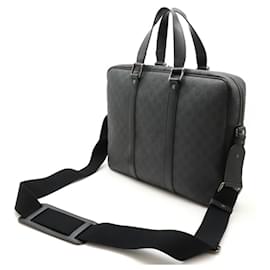 Gucci-Pasta de negócios Gucci GG Supreme cinza escuro-Cinza