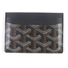 Goyard Saint Sulpice Herringbone Card Case Black