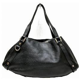 Gucci-Gucci Leather Tote Bag 130736-Black
