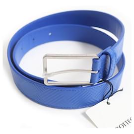Bottega Veneta-Bottega Veneta Leather Belt Silver Buckle-Blue