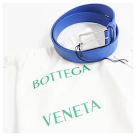 Bottega Veneta-Bottega Veneta Leather Belt Silver Buckle-Blue