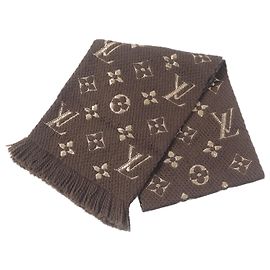 Sciarpa Monogram in Lana e Seta Louis Vuitton Marrone