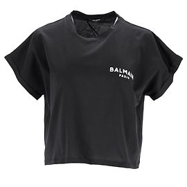 Crop top Balmain in nero Nero