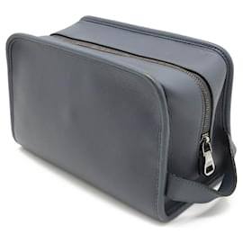 Loewe-Loewe Anagram Leather Clutch Bag-Blue