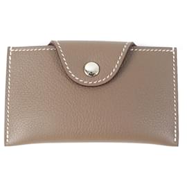 Hermès-Porte-cartes Evercolor Etope d'Hermès Iliade-Marron