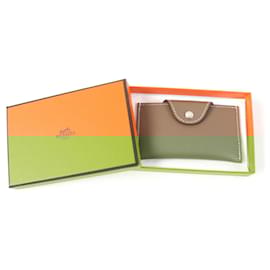 Hermès-Porte-cartes Evercolor Etope d'Hermès Iliade-Marron