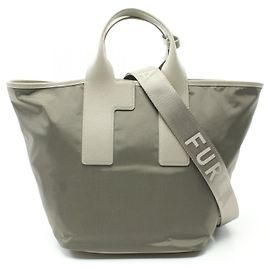 Borsa Tote Furla Piuma L in pelle e nylon Verde