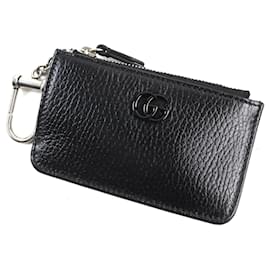 Gucci-Gucci GG Marmont Leather Key Chain Card Case-Black