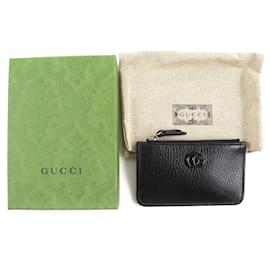 Gucci-Gucci GG Marmont Leather Key Chain Card Case-Black