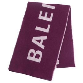 Cachecol de lã jacquard com logo Balenciaga 512732 Roxo