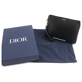 Christian Dior-Dior Homme Oblique Galaxy Leather Pouch Clutch-Black
