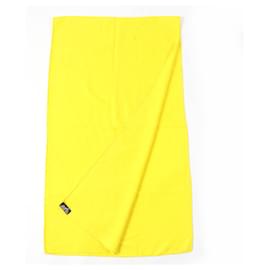 Hermès-HERMES Cashmere Silk H Pattern Scarf Shawl-Yellow