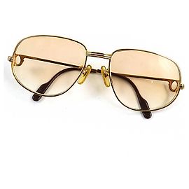 Gafas de sol en forma de lágrima Cartier Trinity Logo doradas marrones Dorado Metálico