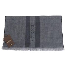Cachecol/Chal de Lã Gucci 544628 Cinza Cinza