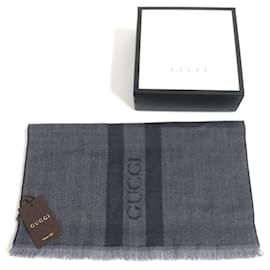 Gucci-Gucci 544628 Wool Scarf/Shawl Gray-Grey