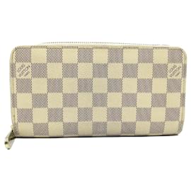 Louis Vuitton-Louis Vuitton Zippy Wallet Damier Azur Ivory N60019-White