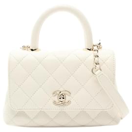 Chanel-Chanel Coco Handle XXS Top Handle Bag White-White