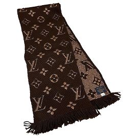 Sciarpa Louis Vuitton Monogram Logo Mania M71383 Marrone