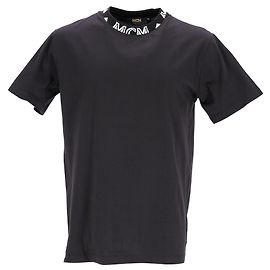 Camiseta logo MCM cuello Negro