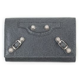 Porte-clés en cuir Balenciaga gris Gris