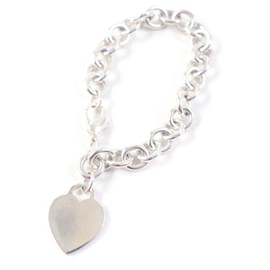 Tiffany & Co-Pulseira de corrente com tag em forma de coração Tiffany & Co-Prata,Metálico