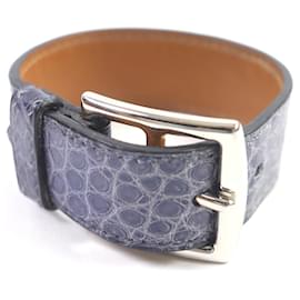 Hermès-Bracelet en alligator Hermès-Bleu