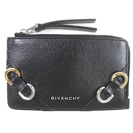 Givenchy-Givenchy Leather Card Holder with Zip-Black