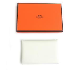 Hermès-HERMES Calvi Étui à pièces/cartes en cuir Epsom-Vert