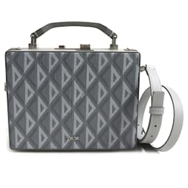 Christian Dior-Dior Homme CD Diamond Leather Shoulder Bag-Grey