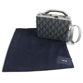 Christian Dior-Dior Homme CD Diamond Leather Shoulder Bag-Grey