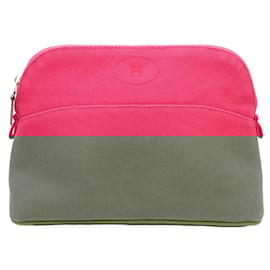 Hermès-Pochette Bolide en toile Hermes Rose-Rose