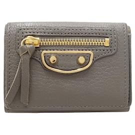 Balenciaga-Balenciaga Edge City Mini Wallet Leather-Grey