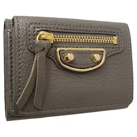 Balenciaga-Balenciaga Edge City Mini Wallet Leather-Grey