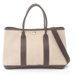 Hermès-Sac tote en cuir Hermes Garden Party TPM-Marron